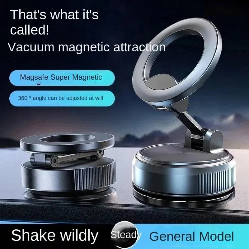 Magnetic Car Phone Mount, Strong Suction, 360° Rotation, iPhone, Android